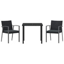 Have Spisebordssæt 3 pcs Sort og grå PE Rattan