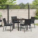Have Spisebordssæt 5 pcs Sort og grå PE Rattan