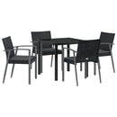 Have Spisebordssæt 5 pcs Sort og grå PE Rattan