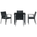 Have Spisebordssæt 5 pcs Sort og grå PE Rattan