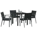 Have Spisebordssæt 5 pcs Sort og grå PE Rattan