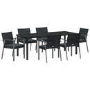 Have Spisebordssæt 7 pcs Sort og grå PE Rattan