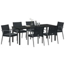 Have Spisebordssæt 7 pcs Sort og grå PE Rattan