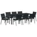 Have Spisebordssæt 9 pcs Sort og grå PE Rattan