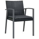 Have Spisebordssæt 9 pcs Sort og grå PE Rattan