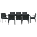Have Spisebordssæt 9 pcs Sort og grå PE Rattan