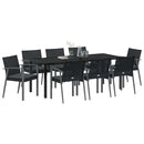 Have Spisebordssæt 9 pcs Sort og grå PE Rattan