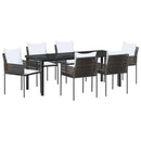 Have Spisebordssæt 7 pcs Brun og sort PE Rattan