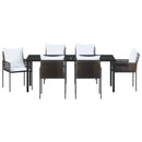 Have Spisebordssæt 7 pcs Brun og sort PE Rattan
