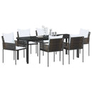 Have Spisebordssæt 7 pcs Brun og sort PE Rattan