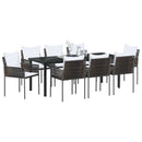 Have Spisebordssæt 9 pcs Brun og sort PE Rattan