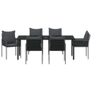 Have Spisebordssæt 7 pcs Sort og grå PE Rattan