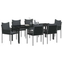 Have Spisebordssæt 7 pcs Sort og grå PE Rattan