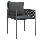Have Spisebordssæt 9 pcs Sort og grå PE Rattan
