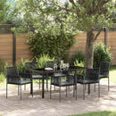 Have Spisebordssæt 7 pcs Sort PE Rattan