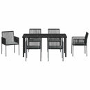 Have Spisebordssæt 7 pcs Sort PE Rattan