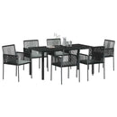 Have Spisebordssæt 7 pcs Sort PE Rattan