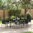 Have Spisebordssæt 7 pcs Sort PE Rattan