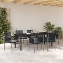 Have Spisebordssæt 7 pcs Sort PE Rattan