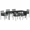 Have Spisebordssæt 7 pcs Sort PE Rattan