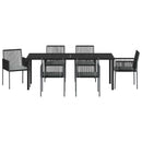Have Spisebordssæt 7 pcs Sort PE Rattan