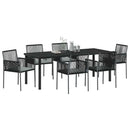 Have Spisebordssæt 7 pcs Sort PE Rattan