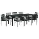 Have Spisebordssæt 9 pcs Sort PE Rattan