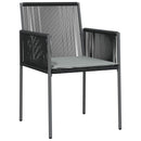 Have Spisebordssæt 9 pcs Sort PE Rattan