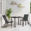 Have Spisebordssæt 3 pcs Sort Pulverlakeret stål