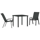 Have Spisebordssæt 3 pcs Sort Pulverlakeret stål