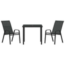 Have Spisebordssæt 3 pcs Sort Pulverlakeret stål