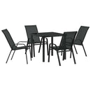 Have Spisebordssæt 5 pcs Sort Pulverlakeret stål