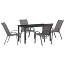 Have Spisebordssæt 5 pcs Grå og sort Pulverlakeret stål