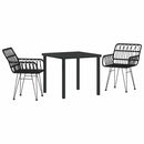 Have Spisebordssæt 3 pcs Sort Pulverlakeret stål