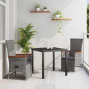 Have Spisebordssæt med pude 3 pcs Grå polyrattan