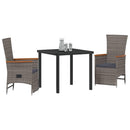 Have Spisebordssæt med pude 3 pcs Grå polyrattan