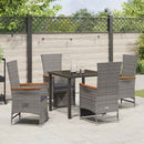 Have Spisebordssæt med pude 5 pcs Grå polyrattan