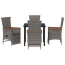 Have Spisebordssæt med pude 5 pcs Grå polyrattan