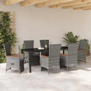 Have Spisebordssæt med pude 7 pcs Grå polyrattan