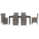 Have Spisebordssæt med pude 7 pcs Grå polyrattan