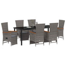 Have Spisebordssæt med pude 7 pcs Grå polyrattan