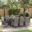 Have Spisebordssæt med pude 9 pcs Grå polyrattan