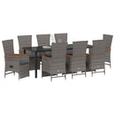 Have Spisebordssæt med pude 9 pcs Grå polyrattan