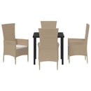 Have Spisebordssæt 5 stk. Beige polyrattan