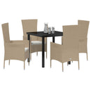Have Spisebordssæt 5 stk. Beige polyrattan