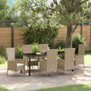 Have Spisebordssæt med pude 7 pcs Beige polyrattan