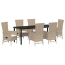 Have Spisebordssæt med pude 7 pcs Beige polyrattan