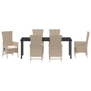 Have Spisebordssæt med pude 7 pcs Beige polyrattan
