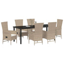 Have Spisebordssæt med pude 7 pcs Beige polyrattan