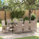 Have Spisebordssæt med pude 9 pcs Beige polyrattan